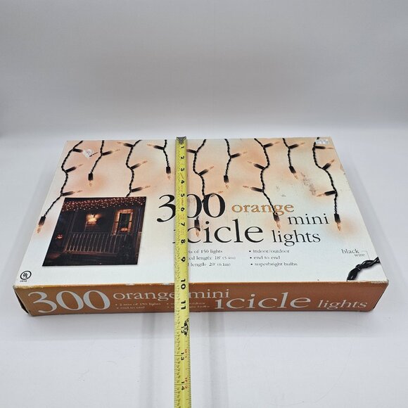 Orange Mini Icicle Christmas Lights 300 Mini Bulbs Indoor Outdoor 18 in OPEN BOX - Picture 9 of 10